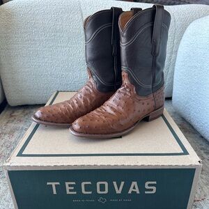 Tecovas Two-Tone Ostrich Leather Men's Boots